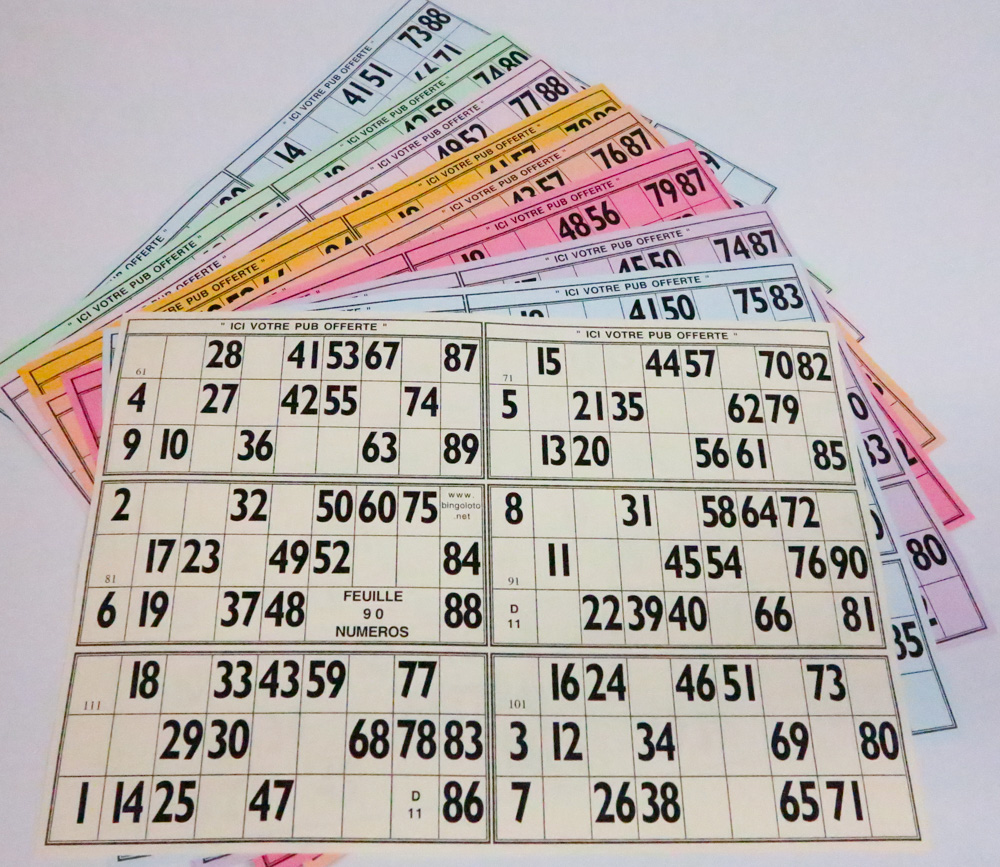 Plaque de 6 grilles de loto bingo Tradition - Jeux, Jouets